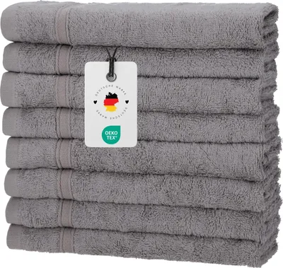 Immagine prodotto di Asciugamani per ospiti 30x50 cm in set da 8 - 450 g/m2, asciugamano per ospiti grigio