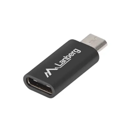 Produktbild von Lanberg AD-UC-UM-01 Kabelschnittstellen-/Gender-Adapter Micro-USB 2.0 Type B USB 2.0 Type C Schwarz (AD-UC-UM-01)