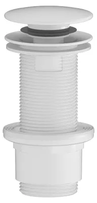 Produktbild von Waschbecken-Ablaufgarnitur 5/4“, klick-klack, großer Stopfen, 10-80mm, ABS/weiß matt