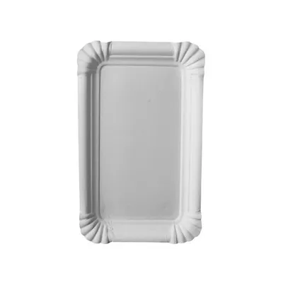 Produktbild von 2000 Papstar Teller, Pappe pure eckig 10 cm x 16 cm weiss 11050 Pappteller Einwegteller Partyteller