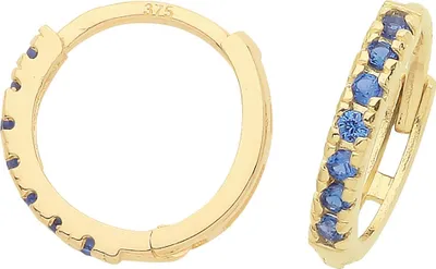 Produktbild von Atemberaubende 9 Karat (375) Gold Damen - Paar Creolen mit Zirkonia - 11mm*2mm; TRS37505