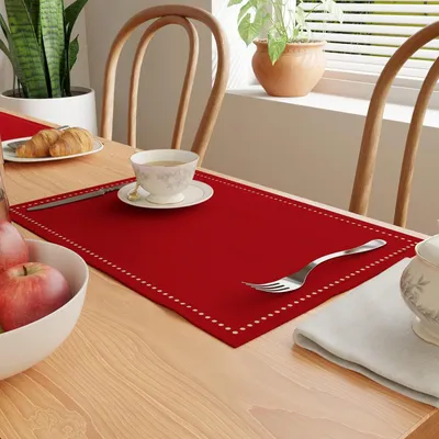 Produktbild von Famanu Platzsets Set von 4 Rot Rechteckig - 48,3 cm x 33 cm