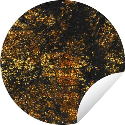 Produktbild von MuchoWow® Gartenposter Outdoor-Poster Rund Marmor - Glitzer - Gold Ø 120 cm Gartendeko Rundes Poster draußen