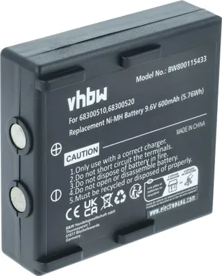 Produktbild von vhbw Akku Ersatz für Hetronic RHE9608KY für Industrie-Funkfernsteuerung Fernbedienung (600 mAh, 9,6 V, NiMH) - Schwarz