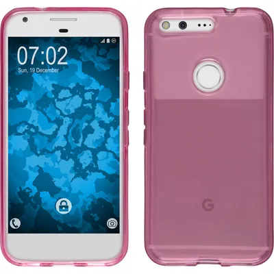 Produktbild von PhoneNatic Case kompatibel mit Google Pixel - rosa Silikon Hülle transparent + 2 Schutzfolien