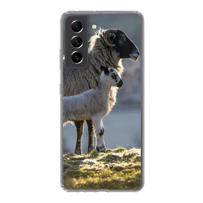 Produktbild von MuchoWow® Handyhülle Schutzhülle Hülle für Samsung Galaxy S21 FE Schaf - Lamm - Sonne Silikon Softcase Handy Hülle - Mobiltelefonhülle