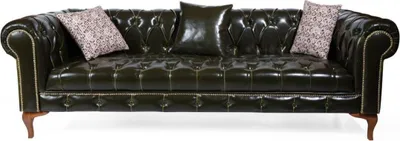 Zdjęcie produktu dla Skórzana 3-osobowa sofa w czarnym, nowoczesnym i eleganckim stylu
