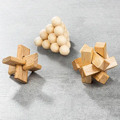 Produktbild von Knobel - Spielzeug aus Holz, 3er Set