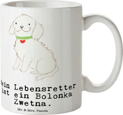 Produktbild von Mr. & Mrs. Panda Kaffeepott Bolonka Zwetna Lebensretter - Weiß - Geschenk, Tsvetnaya, Kaffeebecher, Teepott, Pott, Becher, Kaffeetasse, Tasse