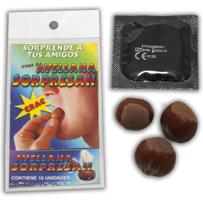 Immagine prodotto di 3 nocciole a sorpresa con preservativo