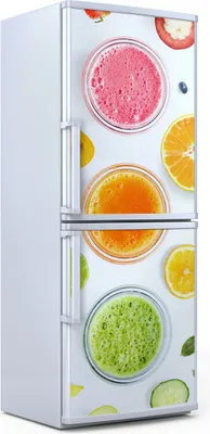 Produktbild von Kühlschrankdekoration 70x180 cm Aufkleber auf dem Kühlschrank - Farbige Früchte Orange