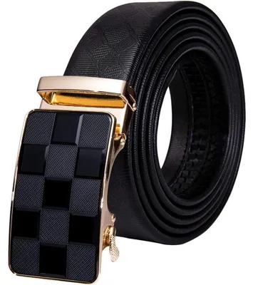 Immagine prodotto di Cintura in pelle da uomo, modello "ratschengürtel", colore nero, lunghezza 110 cm, regolabile