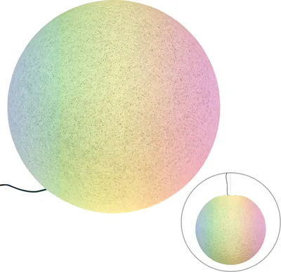 Produktbild von QAZQA - Modern Smart Außenleuchte I Sockelleuchte Grau 77 cm IP44 inkl. LED - Nura Dimmer I Dimmbar I Außenbeleuchtung - Kunststoff Kugel I Kugelförmig - LED geeignet E27