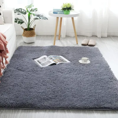Image de Tapis pour salon, gris, 200x300 cm, doux et moelleux