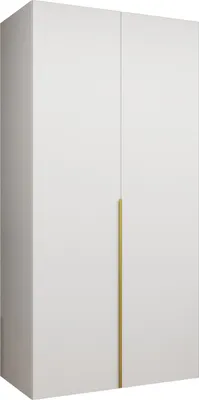 Produktbild von MEBLE KRYSPOL, Kleiderschrank, Schrank 100x202x52, Weiß, Griff Gold