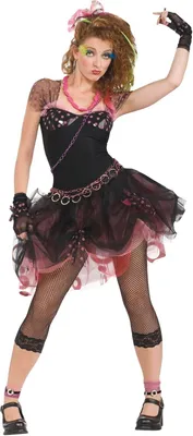 Image de Bristol Novelty - Costume "Diva 80's" - Femme BN4995 (Taille unique) (Noir/Rose)