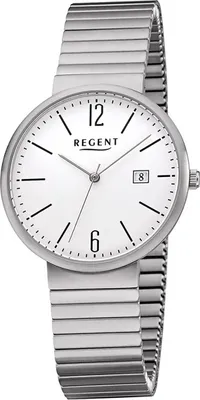Produktbild von Regent Metall Herren Uhr F-1200 Analog Armband-Uhr silber Titan-Uhr D2URF1200