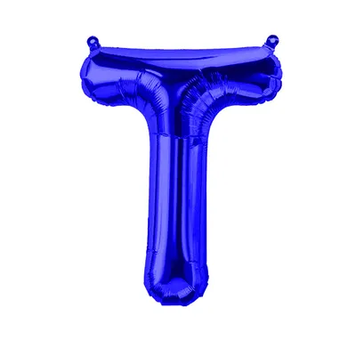 Produktbild von Folienballon Buchstabe T, blau, ca. 40 cm, für Luftbefüllung