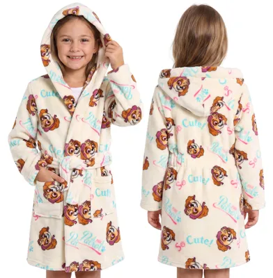 Produktbild von Paw Patrol SKYE Mädchenbademantel mit Gürtel, WARMER gebundener Morgenmantel mit Taschen, WEICHER Hausmantel 98-104