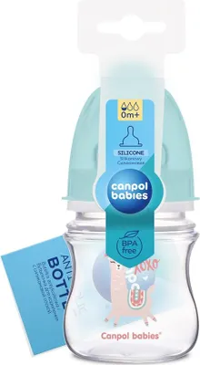 Zdjęcie produktu dla Canpol Babies Butelka dla niemowlt silikonowa zielona 35/220, 120 ml