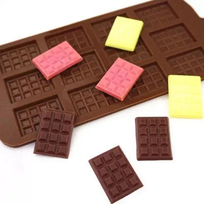 Siliconen-Chocoladeform, Mini-Schokoladenform, 1 Stück, 10,5 ml, braun