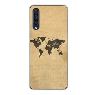 Produktbild von MuchoWow® Handyhülle Schutzhülle Hülle für Samsung Galaxy A50 Weltkarte - Vintage - Erforschen Silikon Softcase Handy Hülle - Mobiltelefonhülle