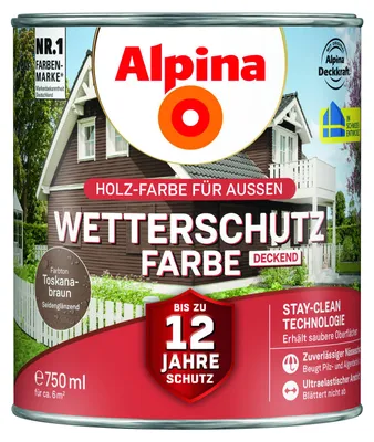 Produktbild von Alpina Wetterschutzfarbe 0,75 L toskanabraun