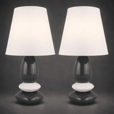 Produktbild von Tischlampe 2er Set Nachttischlampe Tischleuchte Lampe Leuchte Keramiklampe Grau