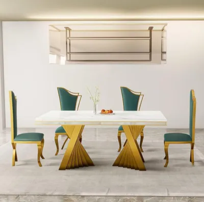 Produktbild von Luxus Esstisch Esszimmer Tisch Gold Metall  Tische Esstische Möbel Einrichtung