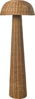 Produktbild von BELIANI Stehlampe mit braunem Rattenschirm und Korbgeflechtfuß Käfigschirm Licht Schlafzimmer Wohnzimmer Boho-Stil