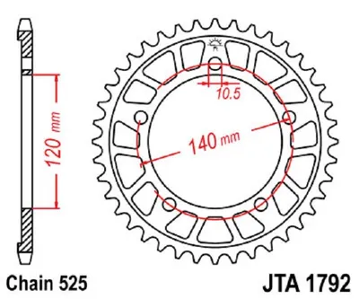 Obrázek produktu pro Kettenrad ALU 42Z 525 SI
