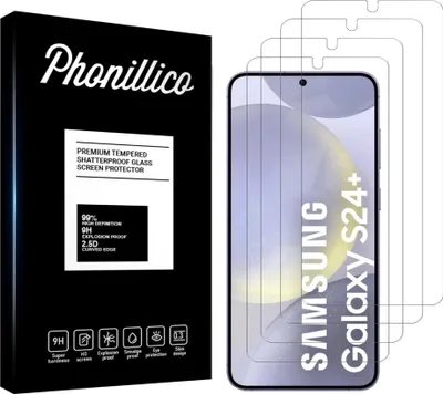Image de Verre trempé pour Samsung Galaxy S24 PLUS [4 pièces] Film de protection d'écran anti-rayures verre résistant Phonillico®