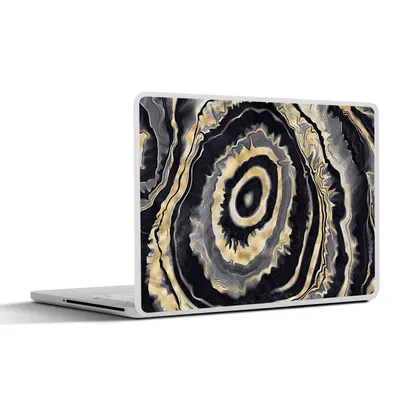 Produktbild von MuchoWow® Laptop Aufkleber Sticker Cover Achat - Gold - Geodestin - Marmor 25x18 cm - Laptop-Deko