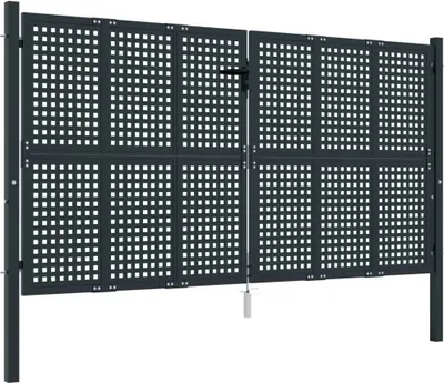Image de vidaXL Portail de jardin Anthracite 300x125 cm Acier