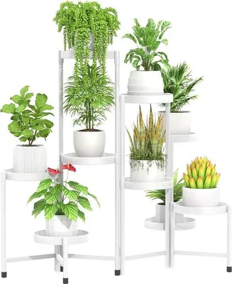 Produktbild von Famanu Pflanzenständer 9 Ebenen - Faltbar für Innen und Außen - Blumenständer mit mehreren Pflanzen