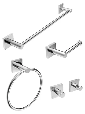 Produktbild von Badaccessoire-Set komplett Edelstahl verchromt
