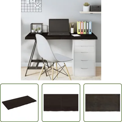 Produktbild von The Living Store Tischplatte Dunkelbraun 120x60x(2-4)cm Massivholz Eiche