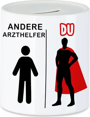 Produktbild von Andere Arzthelfer Du Spardose  Superheld Mein Held Dankeschön Geschenkidee Lustig Humor