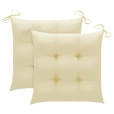 Image de vidaXL Chaise à bascule avec coussin blanc crème en teck massif