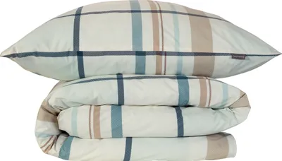 Produktbild von Schiesser Bettwäscheset Ezra | 2-teilig | Kariert | Renforcé | 100 % Baumwolle | Reißverschluss | 155x220cm + 80x80cm | Hellpetrol