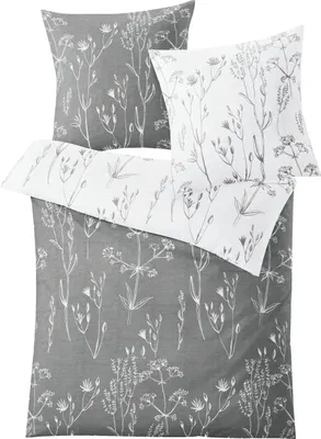 Produktbild von Kleine Wolke Bettwäsche Satin Savannah Grau 135 x 200 cm und 80 x 80 cm