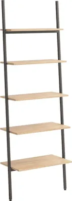 Obrázok produktu pre vidaXL Rebríkový regál s 5 policami svetlohnedý a čierny 64x34x185,5 cm