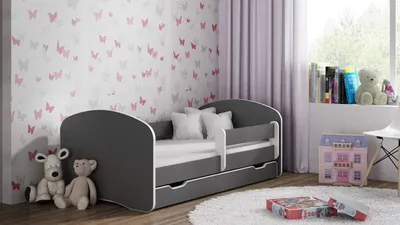Immagine prodotto di BDW NEW letto per bambini, 2 piani di appoggio, 2 materassi, letto matrimoniale, grafite, 180x90