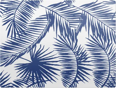 Produktbild von Palmenblätter-Muster – Bodenschutzmatte – Stuhlunterlage 120x90 cm – Rutschfest – Hartbodenmatte