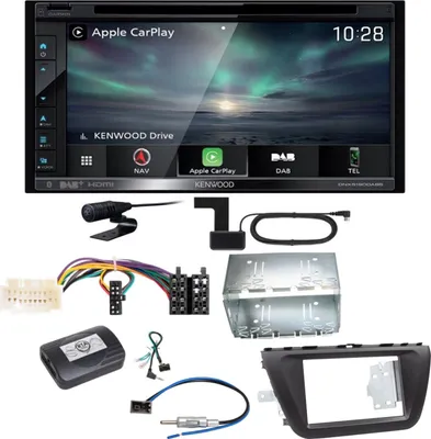 Produktbild von Kenwood DNX-5190DABS Navi Bluetooth CarPlay MP3 Einbauset für Suzuki SX4 S-Cross