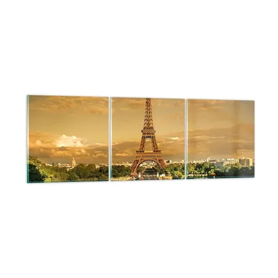 Produktbild von Bilder auf glas - Eiffelturm Frankreich Paris - 90x30cm - Glasbilder - Wandbilder - Kunstdruck - zum Aufhängen bereit - Wanddekoration aus Glas - Glas Bilder - Wandbild auf Glas - GCA90x30-0435
