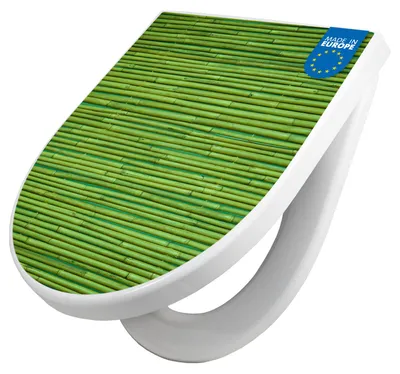 Produktbild von WC Sitz mit Absenkautomatik D Form Motiv Bambus Grün [TDW3 10353]