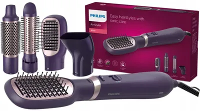 Produktbild von 2-in-1 Lockenföhn Philips 800W, 4 Aufsätze, mit Ionisierung und Arganöl