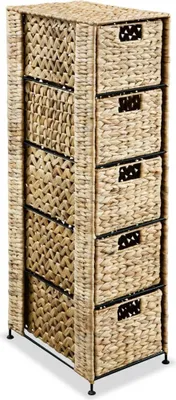 Produktbild von Standregal mit 5 Körben 25,5x37x100 cm Wasserhyazinthe
