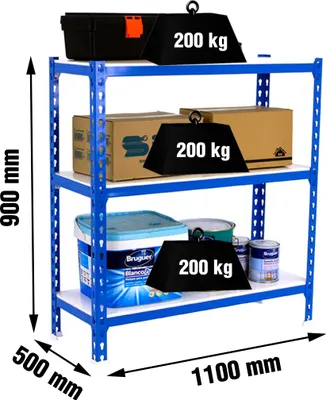 Produktbild von SIMONCLICK SUPERPLUS 3/500 900 BLAU/WEISS Metallregal